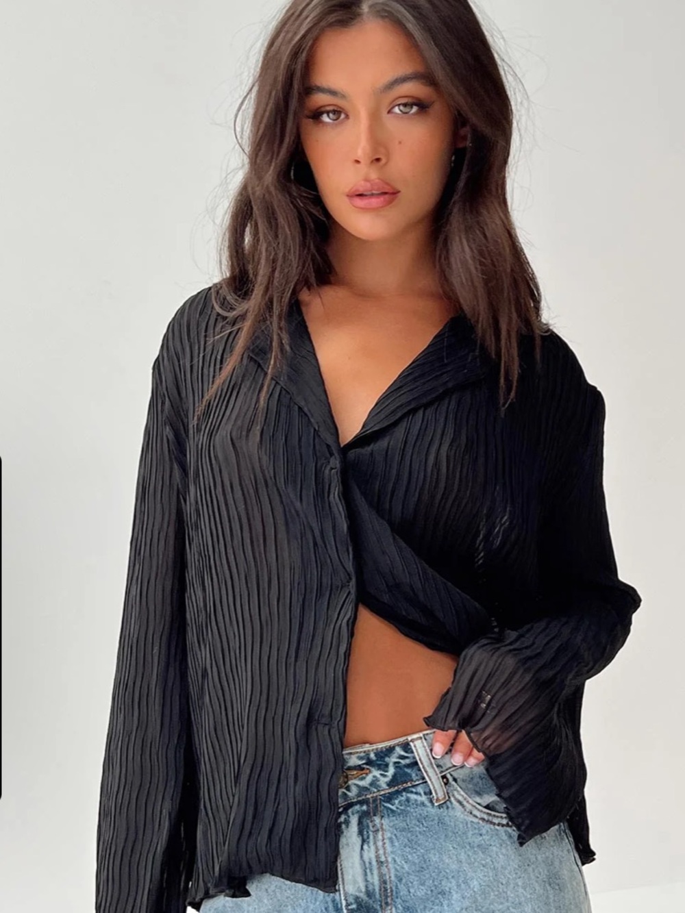Princess Polly Selma Shirt Black